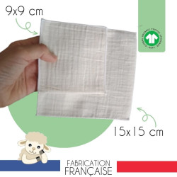 lingettes lavables 100% coton bio made in france