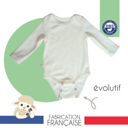 Body bébé évolutif made in France laine mérinos