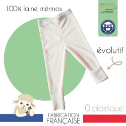 Pantalon legging bébé évolutif made in France laine mérinos