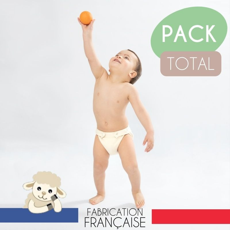pack total couche lavable naturelle évolutive made in France