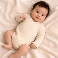 body naissance 0-6 mois en laine douce