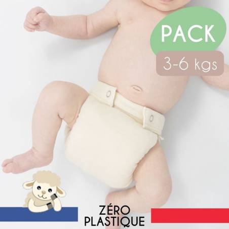 couche lavable laine naissance avec lange