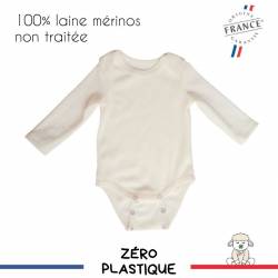Body bébé évolutif made in France laine mérinos