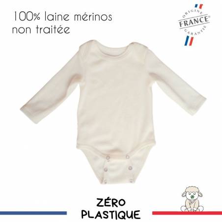 Body bébé évolutif made in France laine mérinos