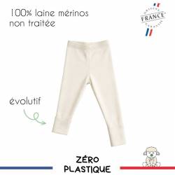 Pantalon legging bébé évolutif made in France laine mérinos