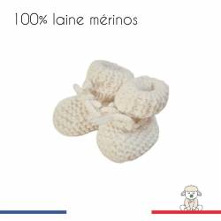 chaussons naissance bébé évolutifs en laine merinos made in france