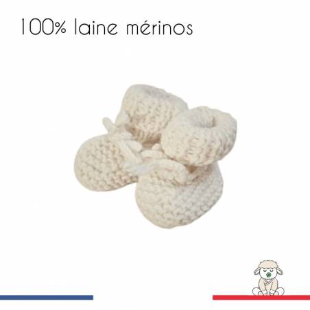 chaussons naissance bébé évolutifs en laine merinos made in france