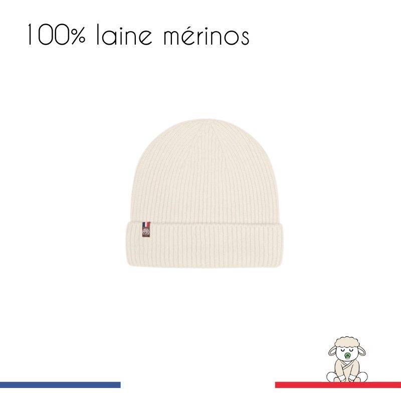 Bonnet enfant en laine merinos made in France width=