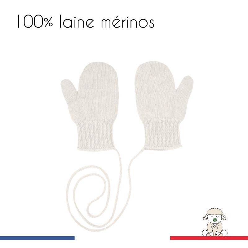 moufles enfant en laine mérinos width=