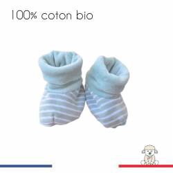 chaussons naissance bébé 100% jersey coton bio made in france