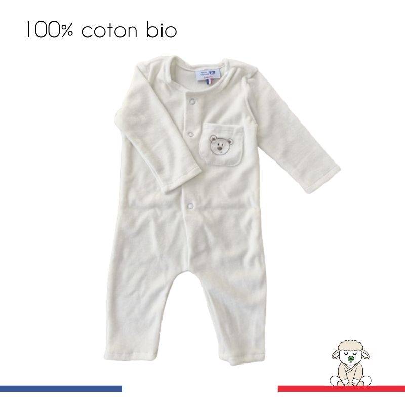 pyjama bébé 100% velours coton bio width=