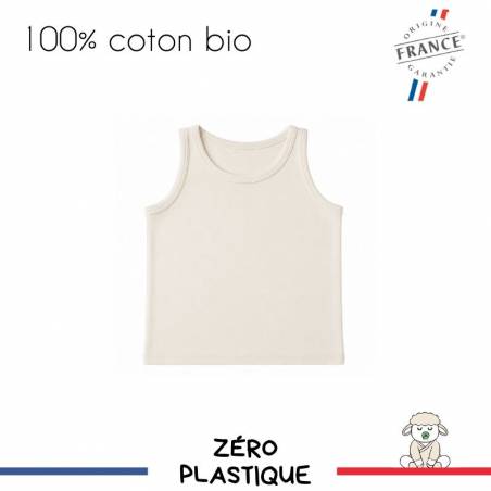 débardeur bébé enfant 100% coton bio made in france