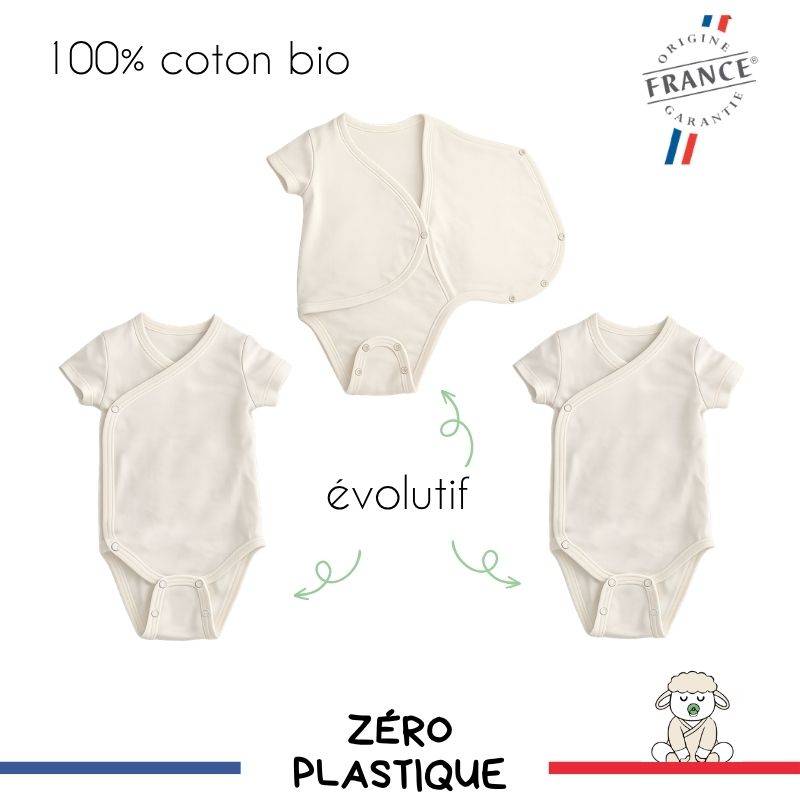 lot 3 bodys naissance coton bio made in france width=