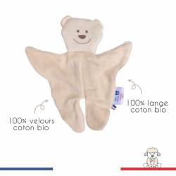 doudou bebe 100% coton bio made in france