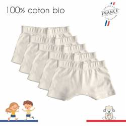 Lot de boxers enfant 100% coton bio fabriqués en France