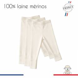 Lot de 3 pantalons leggings 100% laine mérinos