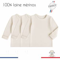 lot 3 sous pulls enfant laine mérinos