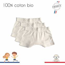 Lot de boxers enfant 100% coton bio fabriqués en France